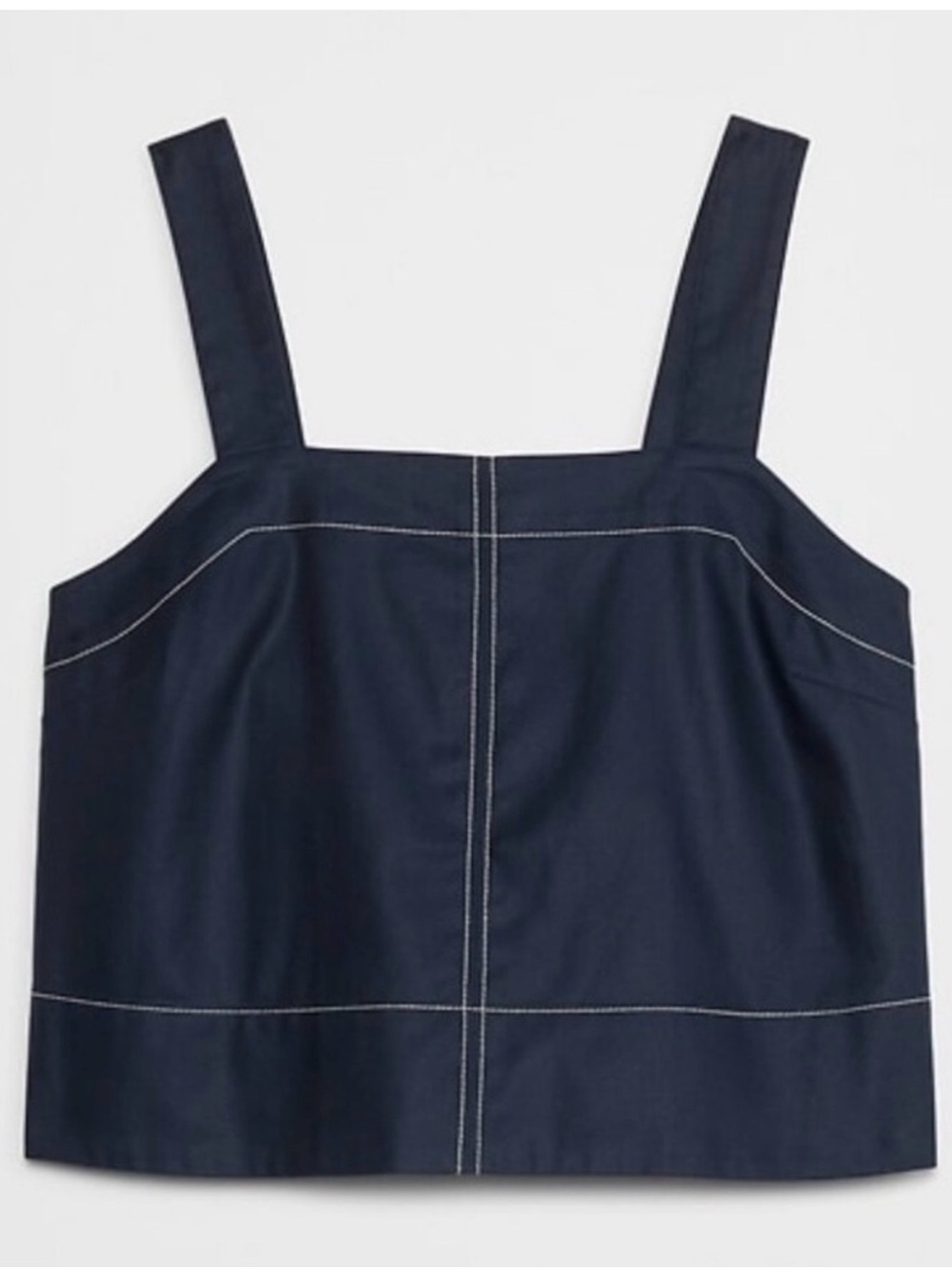 Banana Republic Linen-Blend Trapunto Tank in Navy